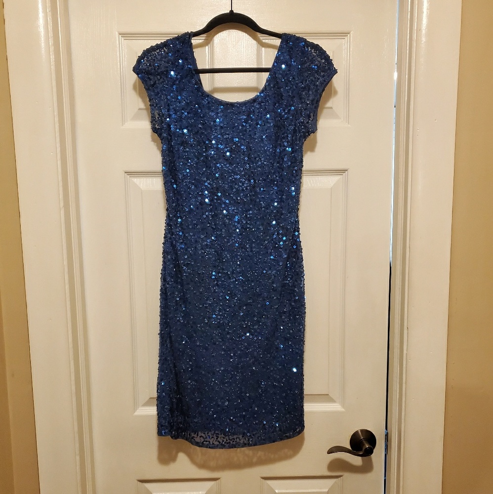 Blue Sequin Dress -JUMP Apparel by Wendye Chaitin